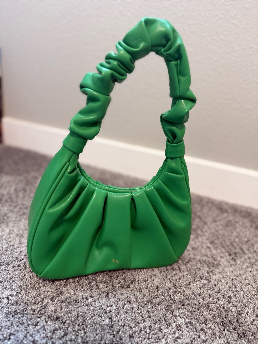 JW PEI Green Ruched Shoulder Bag